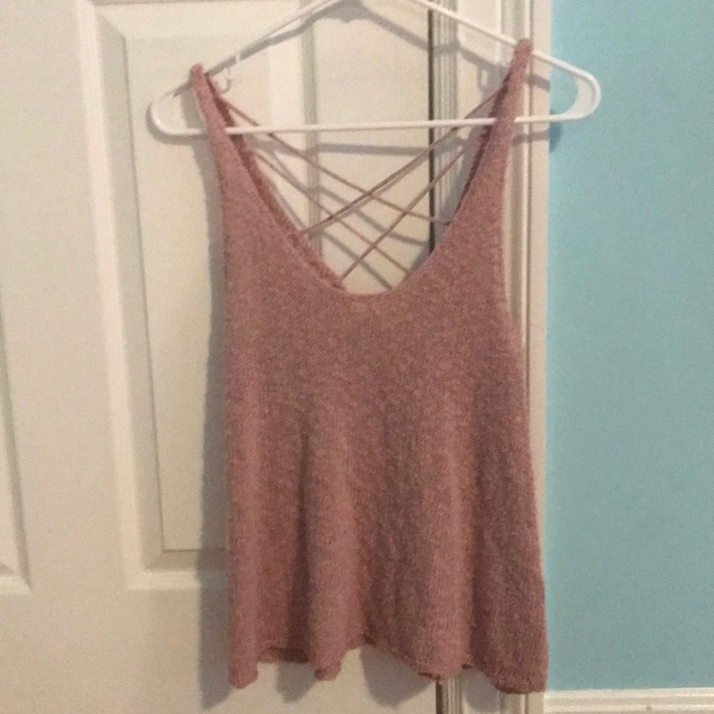 American Eagle Outfitters Pink Knit Tank Top